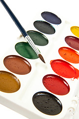 Image showing Paints and brushe