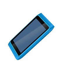Image showing Blue Smartphone isolated on white