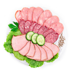 Image showing various meat with pepper on dish