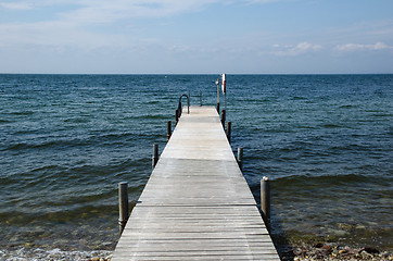 Image showing Old wooden bath pier