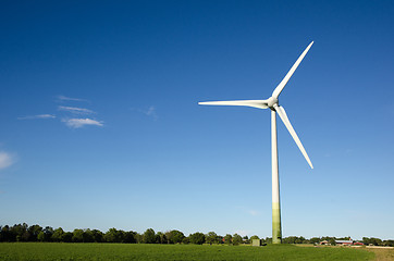 Image showing Windmill in a green landscape