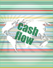 Image showing business words cash flow on digital screen showing financial success vector quotation marks with thin line speech bubble. concept of citation, info, testimonials, notice, textbox. flat style trend des