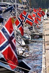 Image showing Norwegian Flags