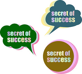 Image showing secret of success. Set of stickers, labels, tags. Icon set. Icon flat. Vector illustration