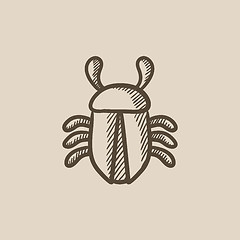 Image showing Computer bug sketch icon.