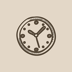 Image showing Wall clock sketch icon.