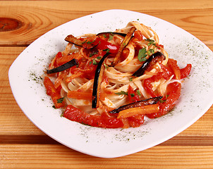 Image showing penne all\'arrabbiata , italian pasta dish