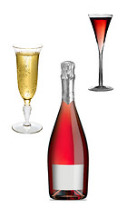 Image showing bottle with glasses of champagne