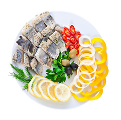 Image showing sliced fish with vegetables
