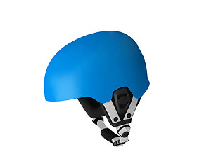 Image showing blue bicycle helmet isolated