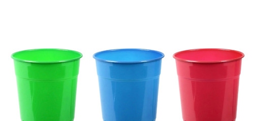 Image showing Set of plastic cups