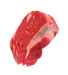 Image showing Raw meat steak isolated on white