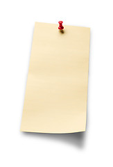 Image showing white Sticky Note with Path isolated