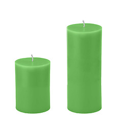 Image showing green candles isolated on white with clipping path