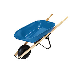 Image showing blue Wheelbarrow isolated