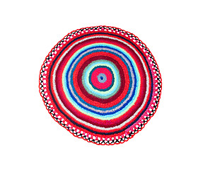 Image showing Round knitted carpet