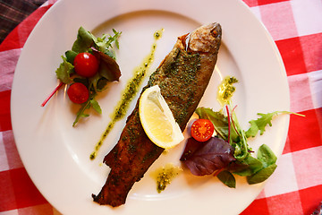 Image showing grilled trout fish