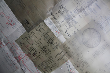 Image showing old paper construction plans