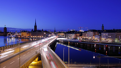Image showing Stockholm city at night
