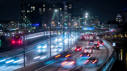 Image showing Stockholm city at night 