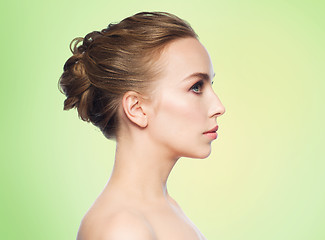 Image showing beautiful young woman face over white background