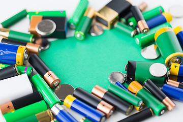 Image showing close up of green alkaline batteries