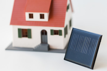 Image showing close up of house model and solar battery or cell