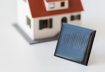 Image showing close up of house model and solar battery or cell