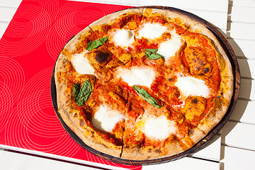 Image showing Pizza Margherita with basil