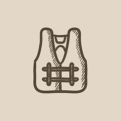Image showing Life vest sketch icon.