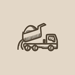 Image showing Dump truck sketch icon.