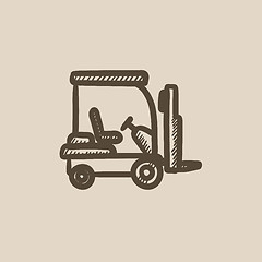 Image showing Forklift sketch icon.