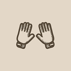 Image showing Motorcycle gloves sketch icon.