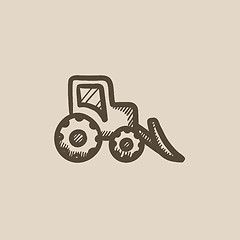 Image showing Bulldozer sketch icon.