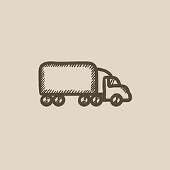 Image showing Delivery truck sketch icon.