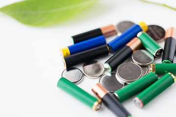 Image showing close up of green alkaline batteries