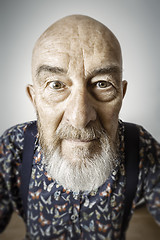 Image showing old man wide angle portrait