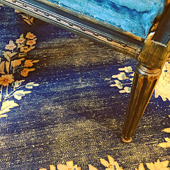 Image showing Detail of a vintage style furniture and carpet