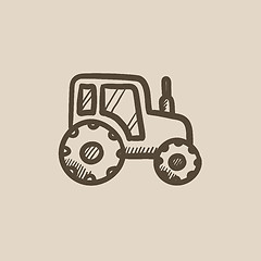 Image showing Tractor sketch icon.