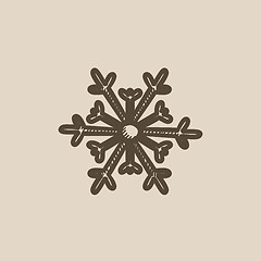 Image showing Snowflake sketch icon.