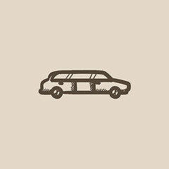 Image showing Wedding limousine sketch icon.