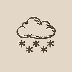 Image showing Cloud with snow sketch icon.