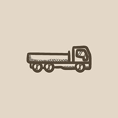 Image showing Dump truck sketch icon.