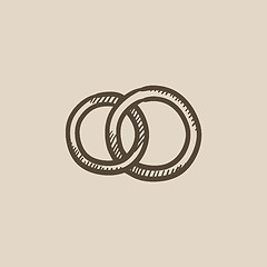 Image showing Wedding rings sketch icon.