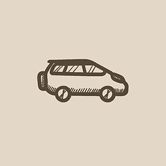 Image showing Minivan sketch icon.