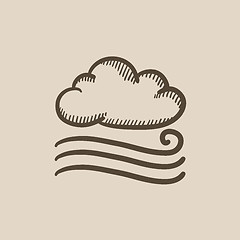 Image showing Windy cloud sketch icon.