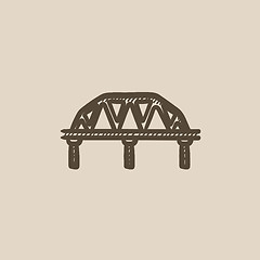 Image showing Rail way bridge sketch icon.