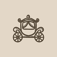 Image showing Wedding carriage sketch icon.