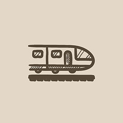 Image showing Modern high speed train sketch icon.