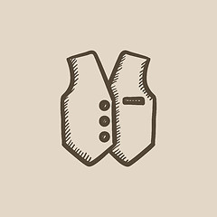 Image showing Waistcoat sketch icon.